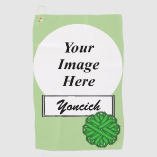 Green Flower Ribbon by Kenneth Yoncich Golf Towel