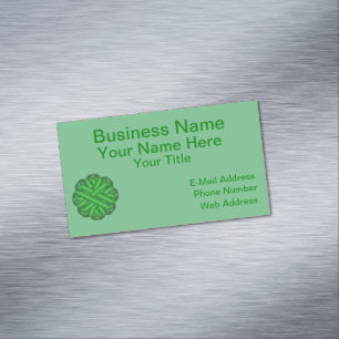Green Flower Ribbon by Kenneth Yoncich Magnetic Business Card