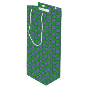 Green Flower Ribbon by Kenneth Yoncich Wine Gift Bag