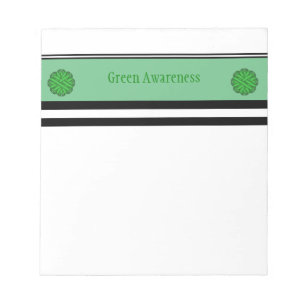 Green Flower Ribbon Notepad