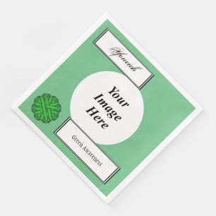 Green Flower Ribbon Template by Kenneth Yoncich Napkin