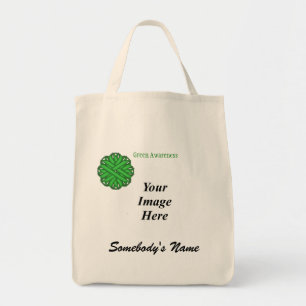 Green Flower Ribbon Template by Kenneth Yoncich Tote Bag