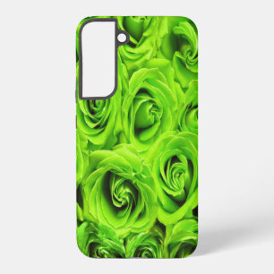 Green flower roses pattern samsung galaxy case