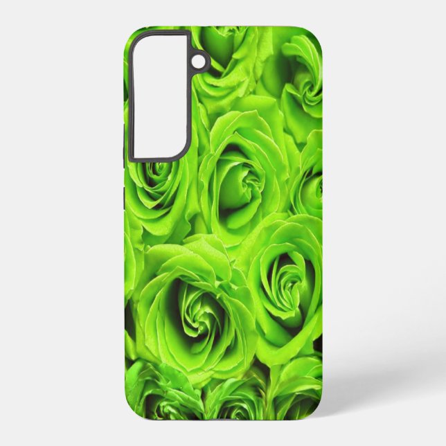 Green flower roses pattern samsung galaxy case (Back)