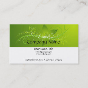 Green Flower Star Business Card