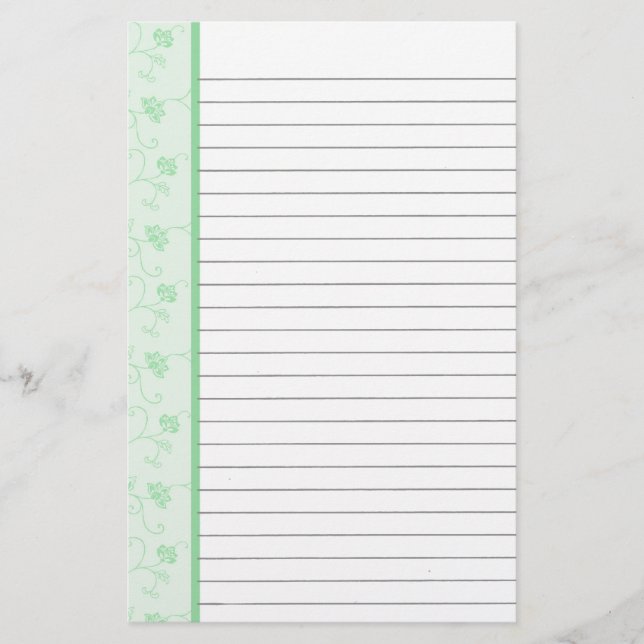 Green Flower Stationery (Front)