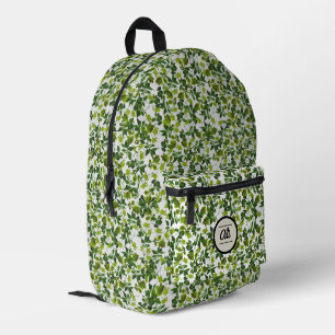 Green Flowers 2 Printed Backpack