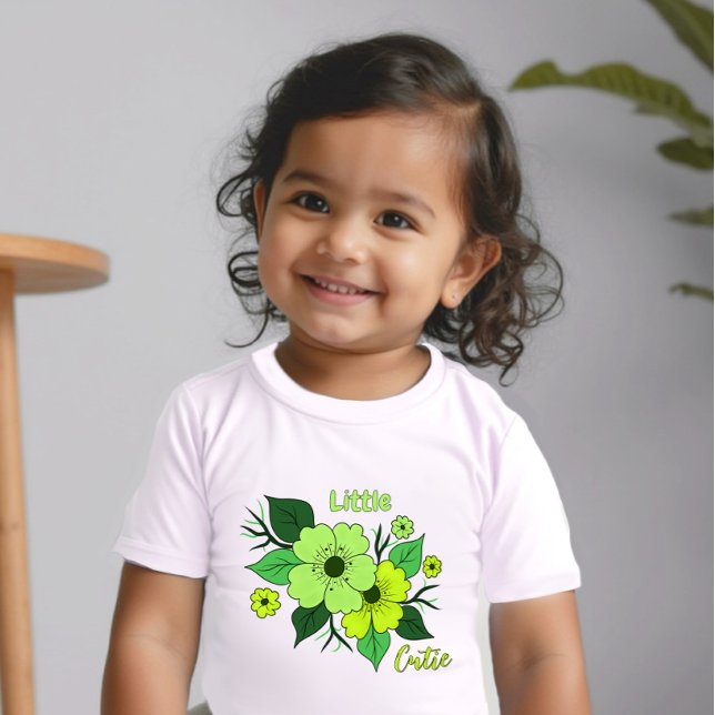 Green flowers baby T-Shirt (Creator Uploaded)