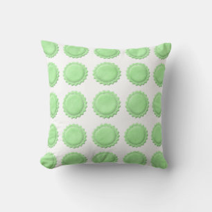 Green Flowers Floral Throw Pillow