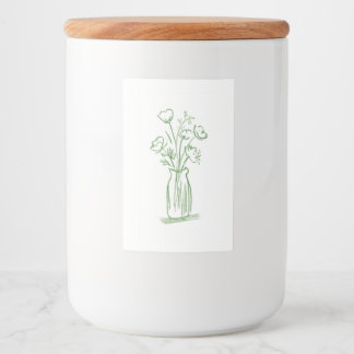 Green Flowers | Minimal Hand-Drawn Botanical Food Label