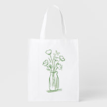 Green Flowers | Minimal Hand-Drawn Floral Wine Bot