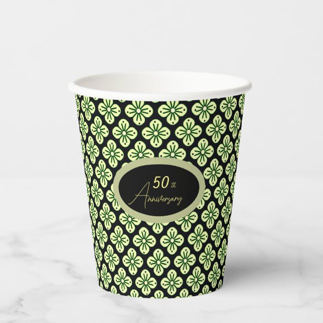 Green flowers paper cups (Front)