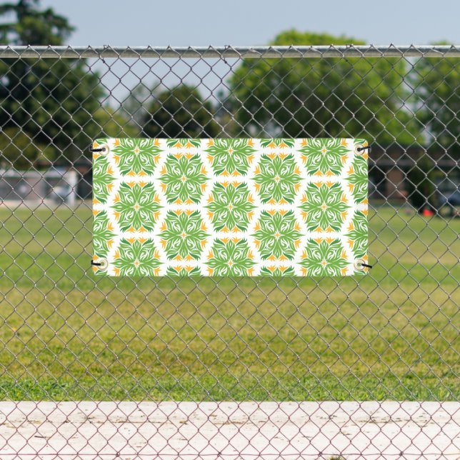 Green Flowers, Pattern Of Flowers, Floral Pattern Banner (Insitu)