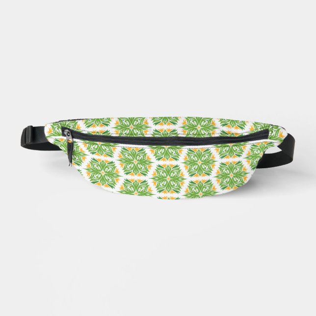 Green Flowers, Pattern Of Flowers, Floral Pattern Bum Bags (Front)