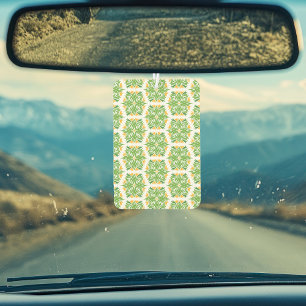 Green Flowers, Pattern Of Flowers, Floral Pattern Car Air Freshener
