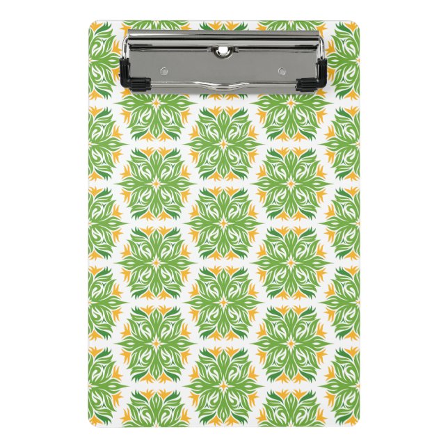 Green Flowers, Pattern Of Flowers, Floral Pattern Mini Clipboard (Front)
