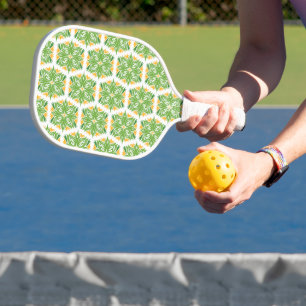 Green Flowers, Pattern Of Flowers, Floral Pattern Pickleball Paddle