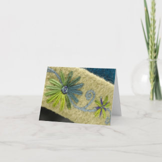 Green Flowers & Vine Card