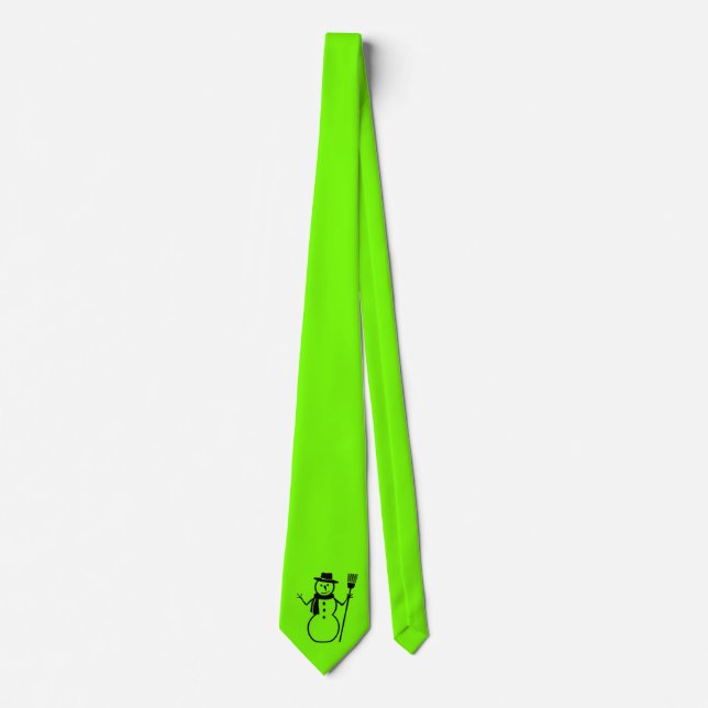 green fluorescent with a  snowman tie (Front)