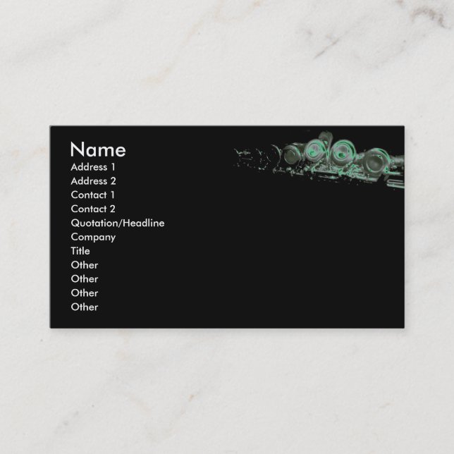 green flute business card template (Front)