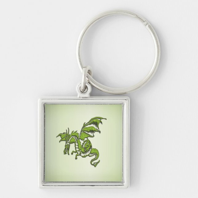 Green Flying Dragon  Key Ring (Front)