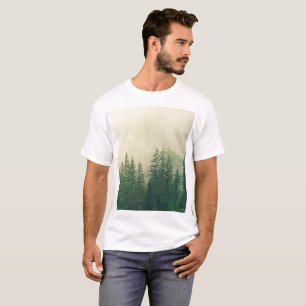 Green Foggy Rocky Mountains Colorado USA Adventure T-Shirt