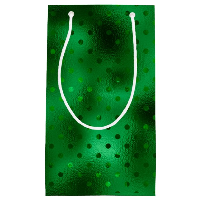 Green Foil Polka Dot Small Gift Bag (Front)