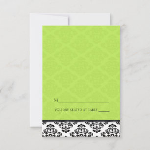 Green Folding Tent Damask Place Cards