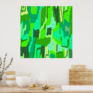 Green Foliage Abstract Poster