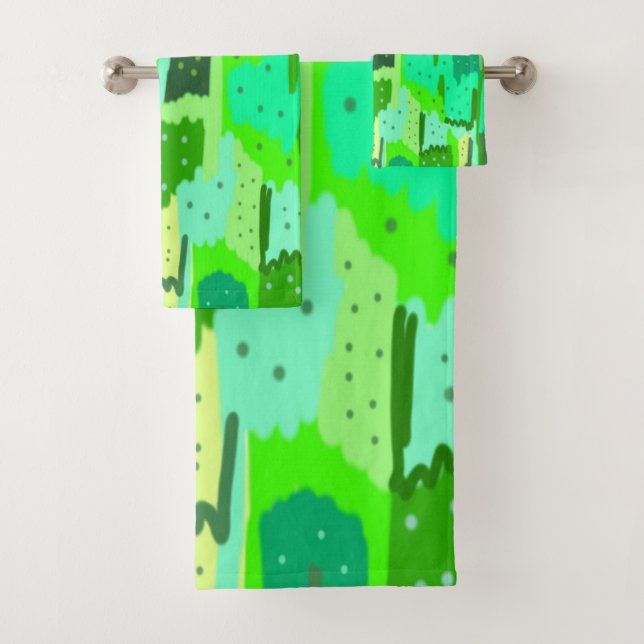 Green Foliage  Bath Towel Set (Insitu)
