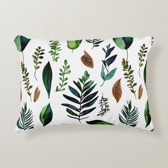 Green Foliage Botanical Nature Lovers  Decorative Cushion (Front)