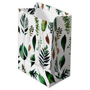 Green Foliage Botanical Nature Medium Gift Bag
