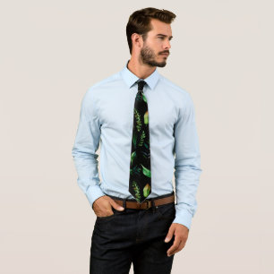 Green Foliage Botanical Nature Tie