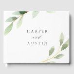 Green Foliage Botanical Wedding Guest Book<br><div class="desc">This Wedding Guestbook featuring painted watercolor leaves in various shades of green.
For more advanced customisation of this design,  Please click the "Customise" button. Matching items are also available.</div>