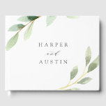 Green Foliage Botanical Wedding Guest Book<br><div class="desc">This Wedding Guestbook featuring painted watercolor leaves in various shades of green.
For more advanced customisation of this design,  Please click the "Customise" button. Matching items are also available.</div>