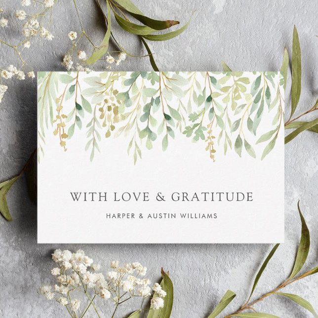 Green Foliage Botanical Wedding Thank You Card (Creator Uploaded)