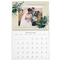 Green Foliage Newlyweds First Year Wedding Photos