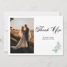 Green Foliage Photo Thank You Card