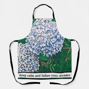 Green Foliage Watercolor Flowers Apron