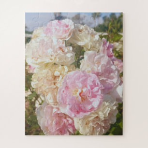 Green Foliage Watercolor Flowers Jigsaw Puzzle