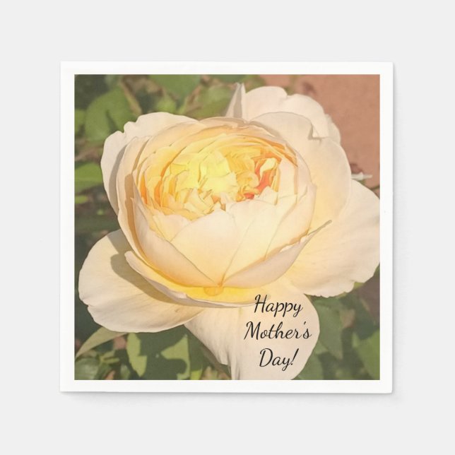 Green Foliage Watercolor Flowers  Napkin (Front)