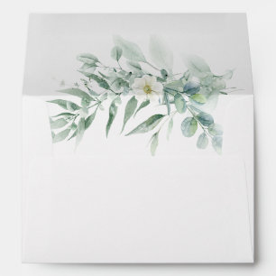 Green Foliage Wedding Invitation Envelope