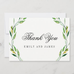Green Foliage Wedding Thank You Cards