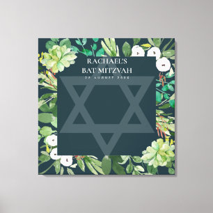 GREEN FOLIAGE WREATH STAR BAR BAT MITZVAH SIGN IN
