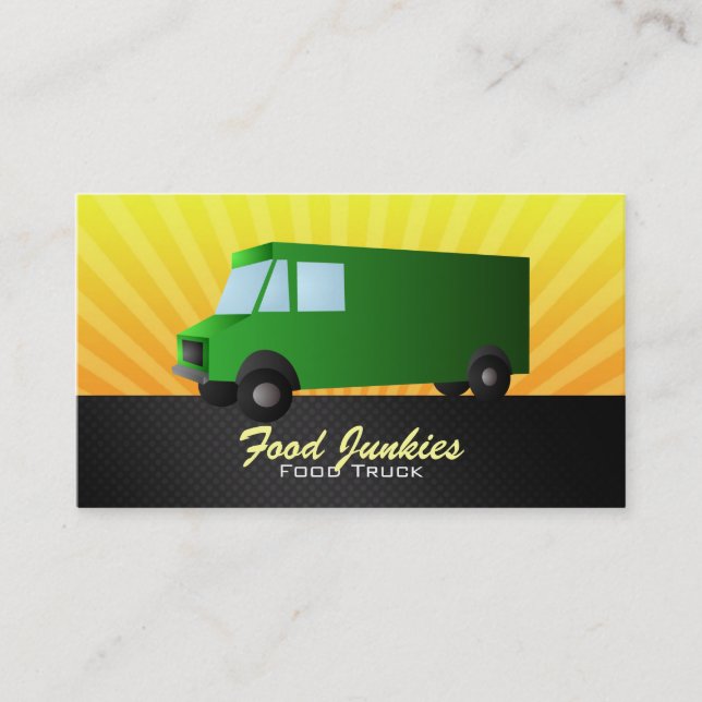 Green Food Truck Business Cards (Front)