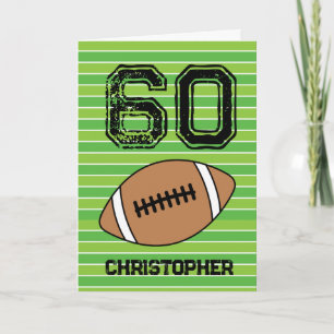 Green Football 60th Birthday Card