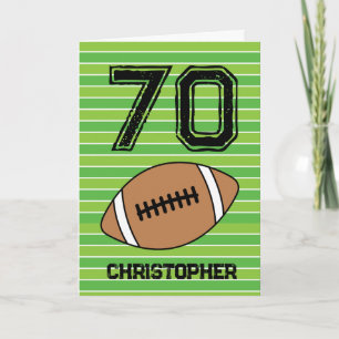 Green Football 70th Birthday Card