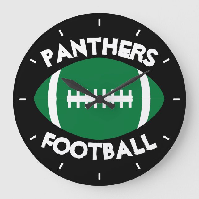 Green Football Coach/Player Custom Team Name/Text Large Clock (Front)