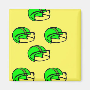 Green football helmet magnet