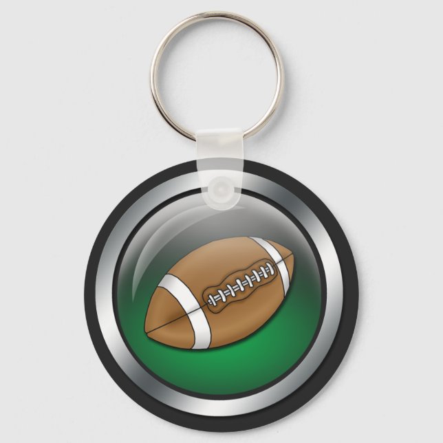 Green : Football : Keychain (Front)